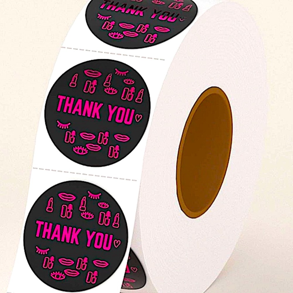 💄50 Makeup Thank You Stickers Cosmetic Packaging Stickers